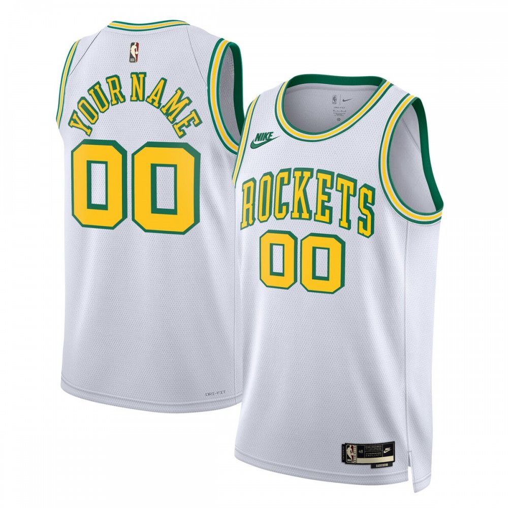 Houston Rockets Unisex 2022/23 Custom Swingman Jersey - Classic Edition - White-Pro Kit Vault | Brand New 26/27 Sports Jerseys